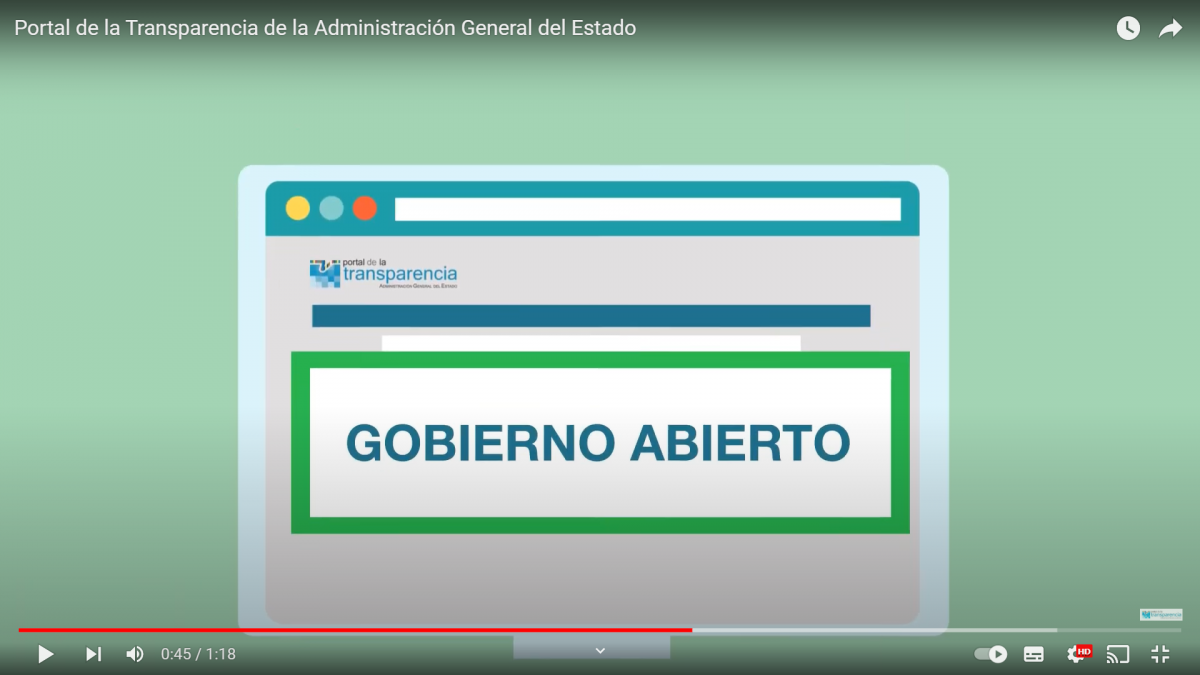 Captura del vídeo sobre el portal de transparencia enlazado con el mismo