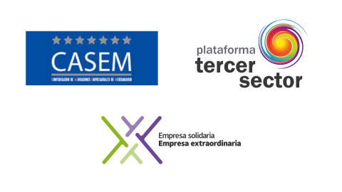 Logotipos de casem, plataforma tercer sector y casilla empresa solidaria