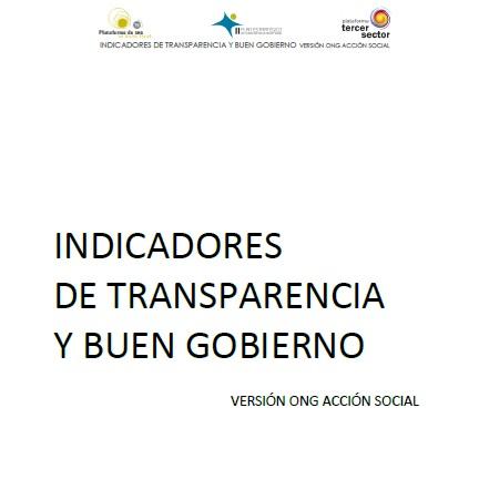 portada del Documento de Indicadores de Transparencia y Buen Gobierno en su versión ONG de Acción Social