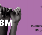 Imagen de dos manos entrelazadas y el texto Día Internacional de las Mujeres 8M