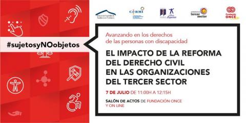 Cartela del evento El impacto de la reforma del derecho civil en las organizaciones del Tercer Sector