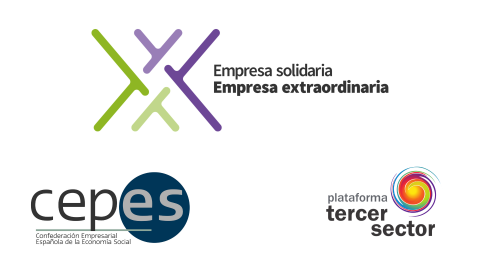 Logotipos de cepes, plataforma tercer sector y casilla empresa solidaria